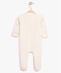 pyjama bebe en jersey avec ouverture avant et motif ours pastel beige pyjamas ouverture devantA889001_2