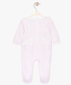 pyjama bebe en jersey a motifs pois et fronces sur les epaules blanc pyjamas ouverture devantA889101_2