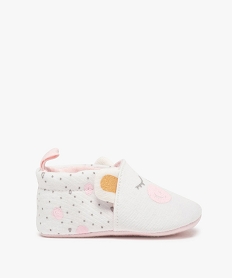 GEMO Chaussons bébé fille imprimés ours blanc pailleté Blanc