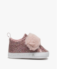 chaussons de naissance bebe fille pailletes - lulu castagnette roseA889701_1