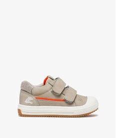 tennis bebe garcon a scratchs et bout renforce detail fluo gris baskets et tennisA890801_1