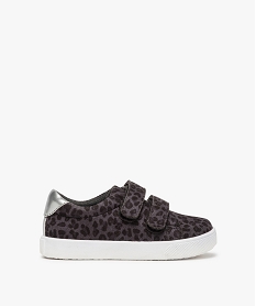 tennis bebe fille a scratch en velours doux motif animalier gris baskets et tennisA890901_1