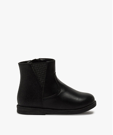 GEMO Boots bébé fille zippés unis à contrefort pailleté noir standard
