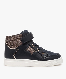 GEMO Baskets fille semi-montantes avec empiècements pailletés Bleu