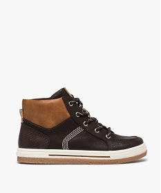 GEMO Baskets montantes garçon avec lacets et zip marron standard