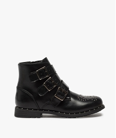 GEMO Bottines filles à brides et clous esprit rock Noir