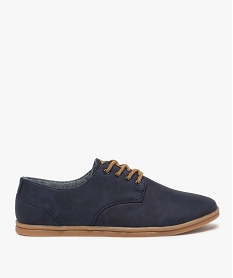 derbies homme souples lacets cordelette et semelle contrastante bleu chaussures de villeA905101_1