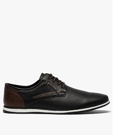 derbies homme a tige perforee et semelle contrastante noir chaussures de villeA905201_1