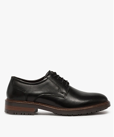 derbies homme unis en cuir a semelle crantee noirA905401_1