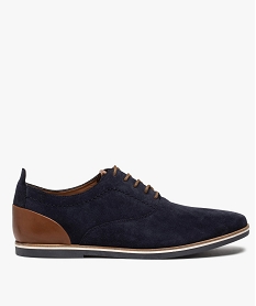 derbies homme avec empiecement contrastant au talon dessus cuir retourne bleuA905701_1