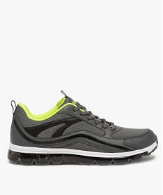 GEMO Baskets homme multimatières avec semelle translucide gris standard