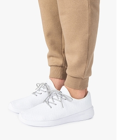 GEMO Baskets homme recyclées style chaussettes ultra légères - Mieux Blanc