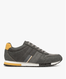 GEMO Baskets homme dessus textile à semelle colorée gris standard