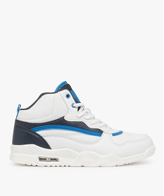 GEMO Baskets homme montantes multi-matières colorées bleu vif