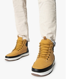 GEMO Boots homme à col rembourré et semelle renforcée marron standard