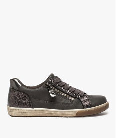 GEMO Tennis femme à détails brillants et lacets pailletés gris standard