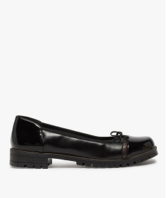 GEMO Ballerines femme confort à semelle crantée et détails vernis noir standard