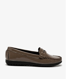 GEMO Mocassins confort vernis et extra souples femme marron fonce