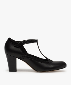 escarpins femme salomes en cuir a talon noir escarpinsA916601_1