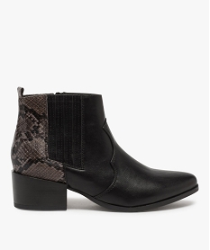 GEMO Boots femme à talon et motif animalier noir standard