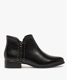 GEMO Low-boots femme plats zippés détails métallisés noir standard