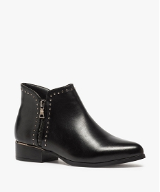 low-boots femme plats zippes details metallises noir bottines et bootsA919601_2