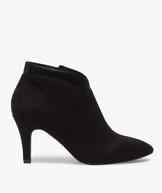 GEMO Low-boots femme suédés à talon recouvert et bout amande noir standard