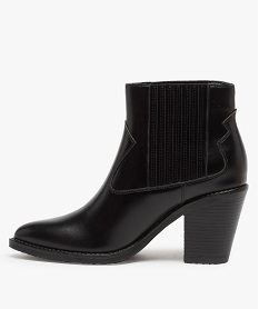 boots femme style santiag a col elastique et bout pointu noirA923701_3