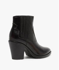 boots femme style santiag a col elastique et bout pointu noirA923701_4