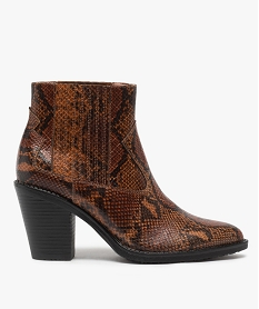 boots femme style santiag a col elastique et bout pointu brun bottines et bootsA923801_1