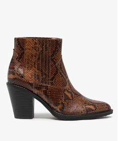 GEMO Boots femme style santiag à col élastiqué et bout pointu marron standard