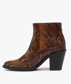 boots femme style santiag a col elastique et bout pointu brun bottines et bootsA923801_3