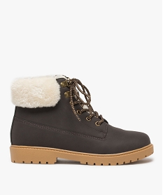 GEMO Boots femme à lacets et col rembourré - Les Supaires marron standard