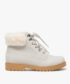 GEMO Boots femme à lacets et col rembourré - Les Supaires Blanc