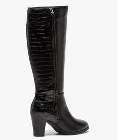 bottes femme bi-matieres avec zip decoratif sur la tige noirA926001_4