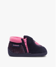 GEMO Chaussons bébé fille bottillons zippé brodé cour - Isotoner Bleu