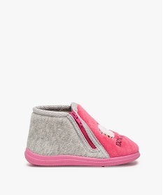 GEMO Chaussons bébé fille zippés avec licorne brodée - Mieux Gris