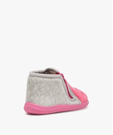 chaussons bebe fille zippes avec licorne brodee - mieux grisA928001_4