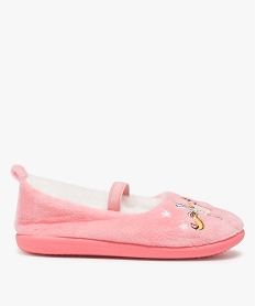 GEMO Chaussons fille forme ballerine avec motif licorne Rose