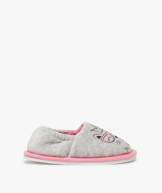 GEMO Chaussons fille en velours avec motif chat sur le dessus Gris