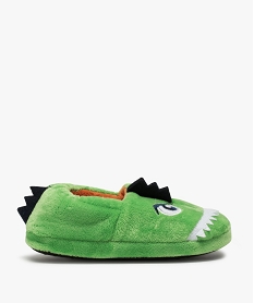 GEMO Chaussons garçon peluche avec écailles de dinosaure Vert