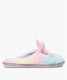 GEMO Chaussons fille mules colorées 3D avec oreilles de lapin Multicolore