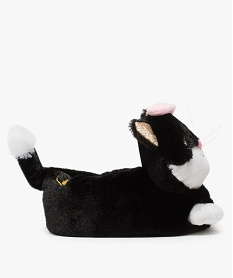 GEMO Chaussons fille peluches en forme de chat Noir