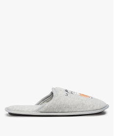 GEMO Mules dintérieur homme avec motif humoristique Gris