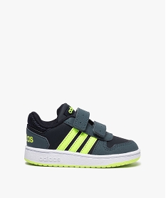 GEMO Baskets bébé garçon avec bandes fluo - Adidas Hoop 2.0 Bleu