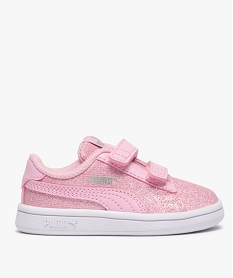 GEMO Tennis bébé fille à paillettes fermeture scratch - Puma Rose