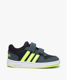 baskets garcon avec bandes fluo - adidas hoop 2.0 bleuA939701_1