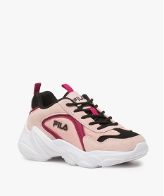 baskets fille running multi-matieres a lacets - fila roseA941301_2