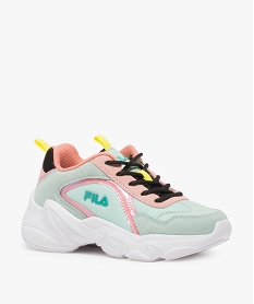 baskets fille running multi-matieres a lacets - fila bleuA941401_2