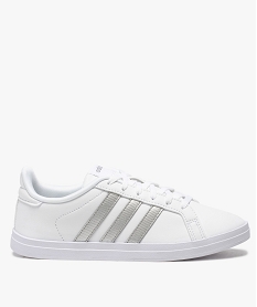 GEMO Tennis femme à lacets et bandes contrastées – Adidas Courpoint blanc standard